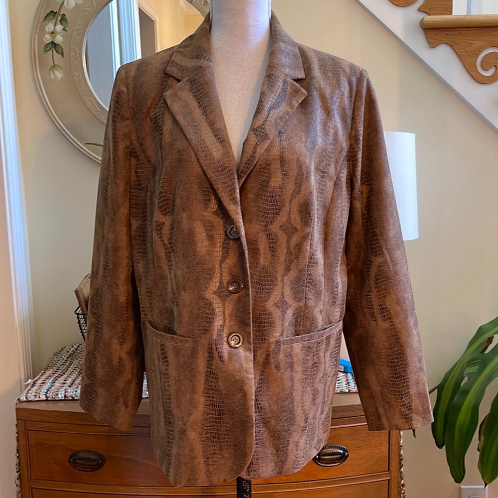Chico's Brown Patterned Blazer
